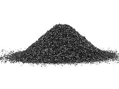 Activated Carbon in the water filter isolated on white backgroun