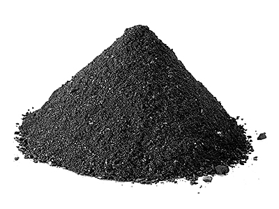 charcoal powder isolated on white